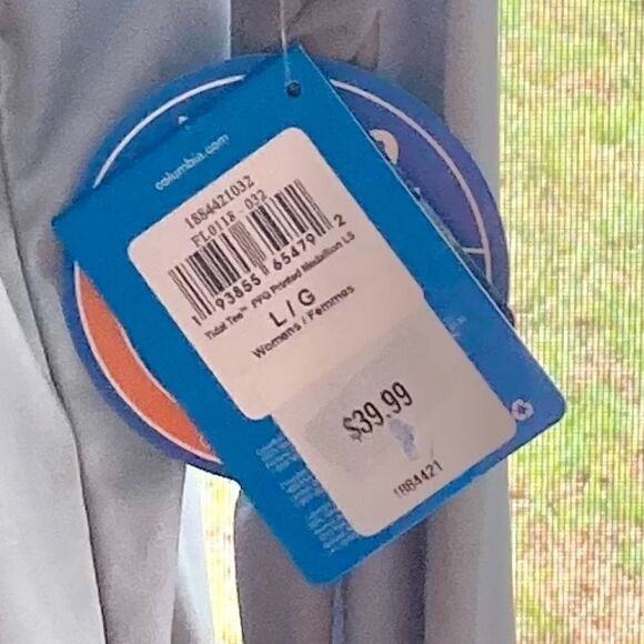 Columbia Women's Long Sleeve Sun Shirt gray size large NWT - Picture 7 of 7